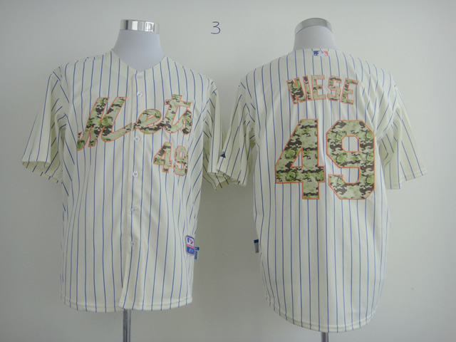 Men New York Mets #49 Hiese White Stripe MLB Jerseys->new york mets->MLB Jersey
